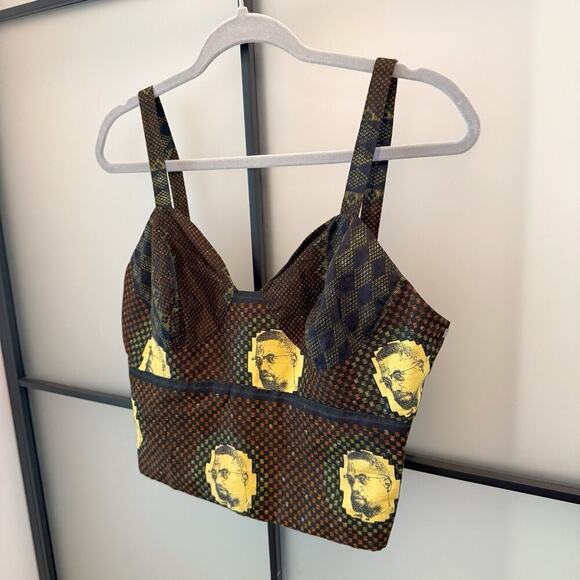 Women’s African Print Ethnic Malcom X Tank Top Bustier Handmade Women’s M/L - Picture 8 of 15